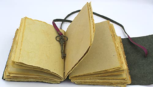 Pink Vintage Leather Journal Grimoire - 8X6