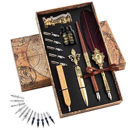 Feather Pen and Ink Set - Calligraphy Quill