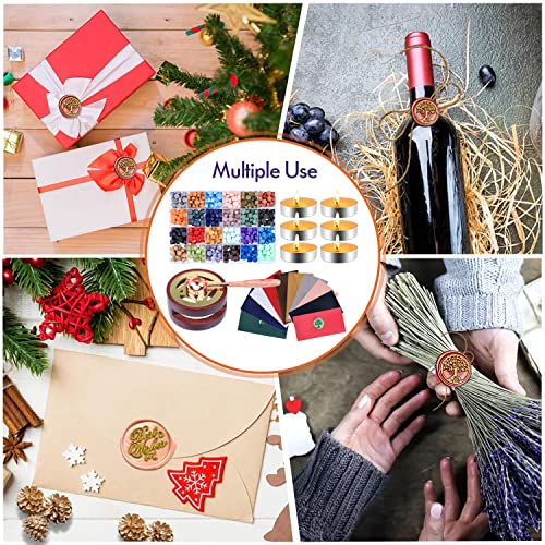 Wax Seal Kit: Stamp, Beads, Warmer, Envelopes