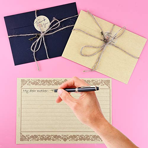 Dxhycc Vintage Stationary Set with Letter Papers, Envelopes, Ropes, Keys, Stickers