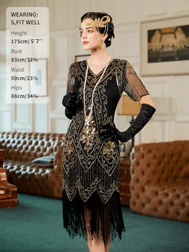 1920s Flapper Dress with Accessories - Great Gatsby