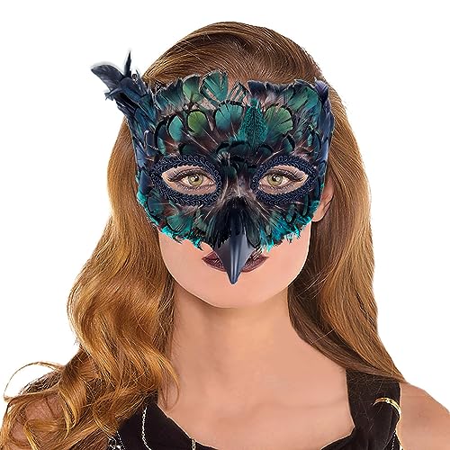 AotheFory Peacock Feather Halloween Masquerade Mask