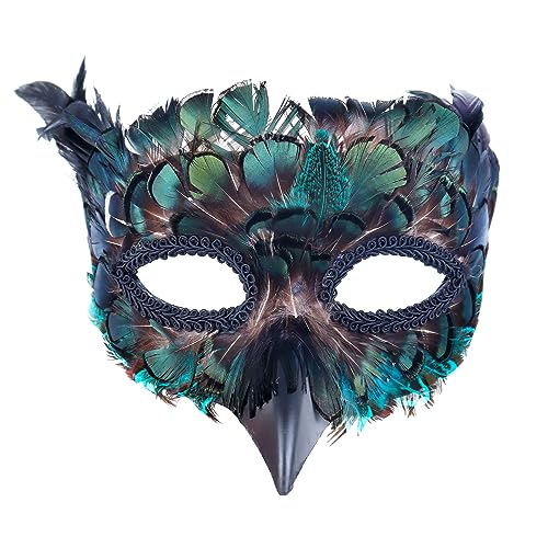 AotheFory Peacock Feather Halloween Masquerade Mask