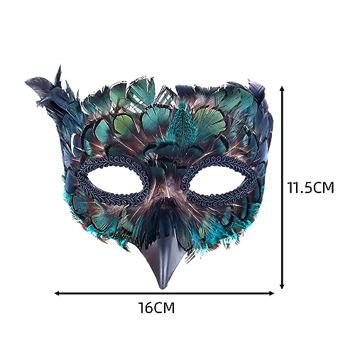 AotheFory Peacock Feather Halloween Masquerade Mask