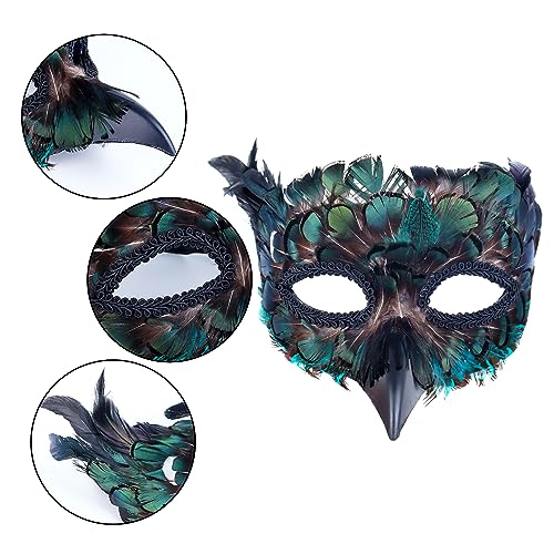 AotheFory Peacock Feather Halloween Masquerade Mask