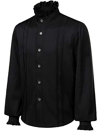 Mens Ruffle Pirate Shirt for Renaissance Cosplay