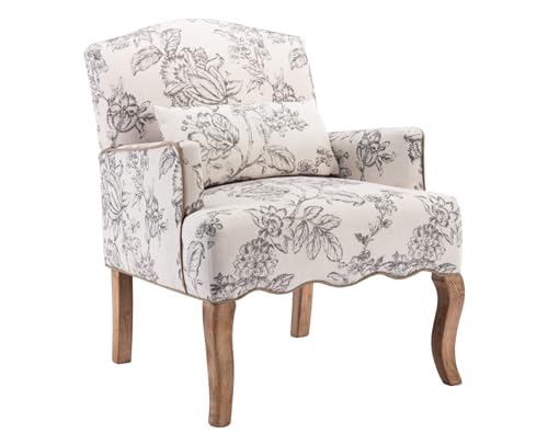 Floral Armchair - Mid Century Accent Chair
