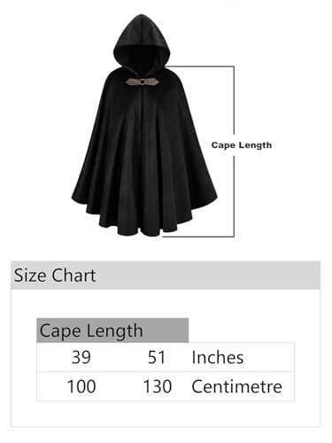 Velvet Hooded Cape for Men - Medieval Costume