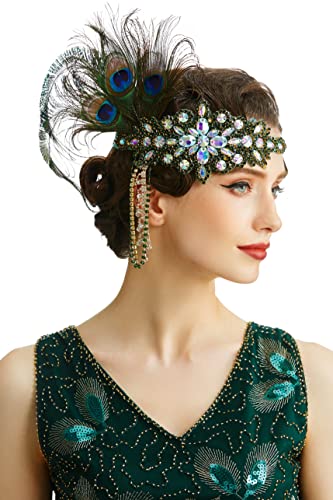 1920s Peacock Flapper Headband Hair Accessory