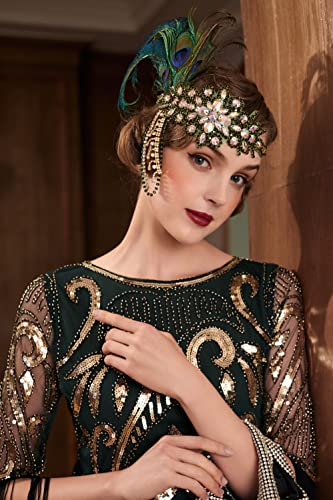 1920s Peacock Flapper Headband Hair Accessory