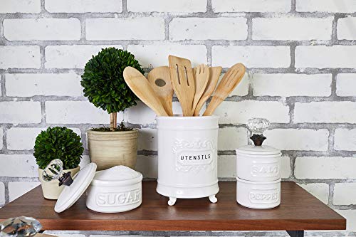 Mud Pie White Door Knob Salt Cellar Set