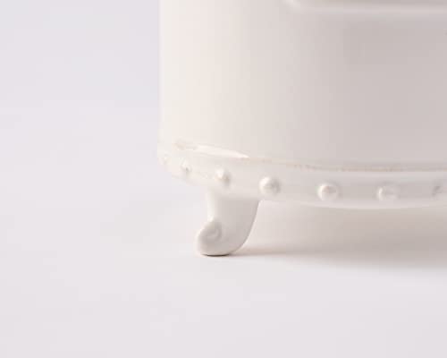 White Ceramic Tea Canister with Door Knob Handle