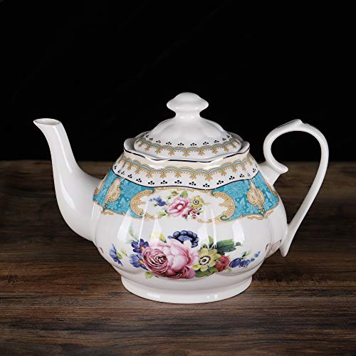 European Retro Rose Porcelain Tea Set, 15 Pieces
