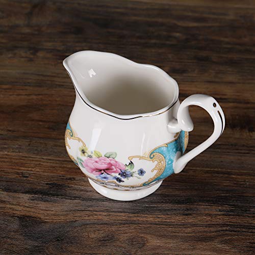 European Retro Rose Porcelain Tea Set, 15 Pieces