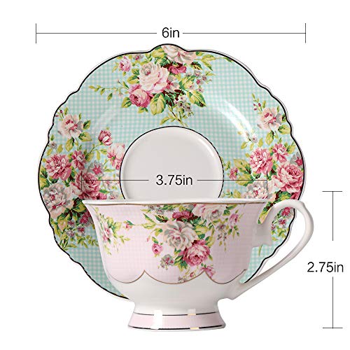 Pink Azalea Fine China Tea Cup Set