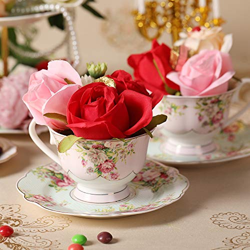 Pink Azalea Fine China Tea Cup Set