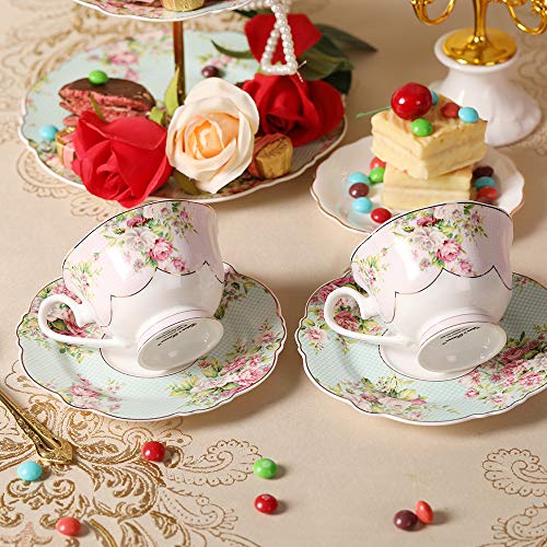 Pink Azalea Fine China Tea Cup Set