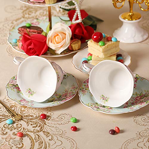 Pink Azalea Fine China Tea Cup Set