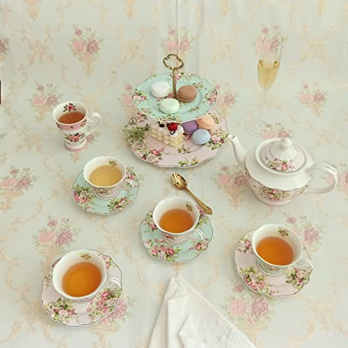 Pink Azalea Fine China Tea Cup Set