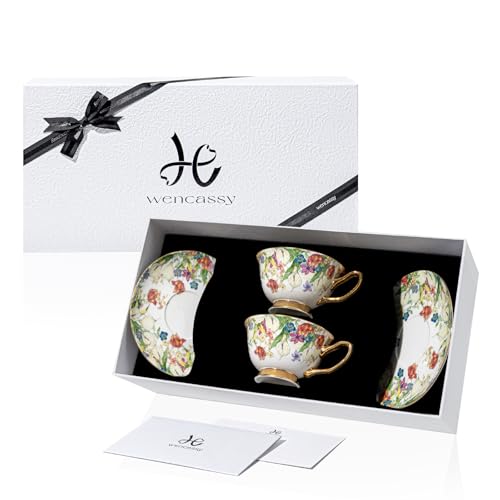 Floral Bone China Cups 