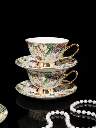 Floral Bone China Cups 