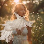 Feather Cape Shawl with Collar