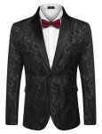Floral Tuxedo Jacket for Men - Black Paisley