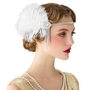 1920s Gatsby Inspired Feather Headband for Women