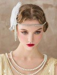 1920s Gatsby Inspired Feather Headband for Women