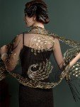 1920s Gold Peacock Sequin Shawl Wrap for Women