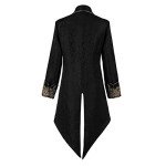 Men's Gothic Victorian Steampunk Frock Coat - Black