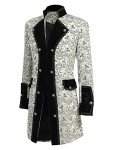 Men's Steampunk Gothic Tailcoat Jacket - Silver