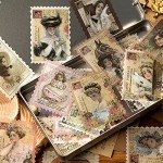 Vintage Stamp Stickers Set for Scrapbooking & Crafts