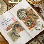 Vintage Stamp Stickers Set for Scrapbooking & Crafts