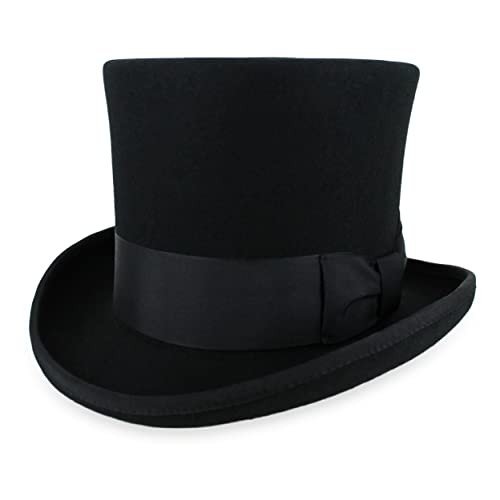 Theater-Quality Black Wool Felt Top Hat