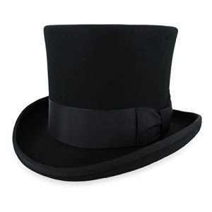 Theater-Quality Black Wool Felt Top Hat