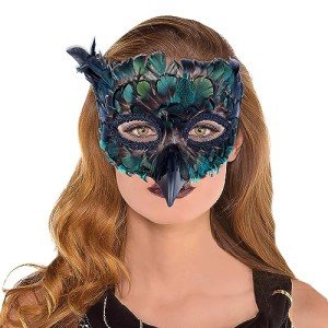 AotheFory Peacock Feather Halloween Masquerade Mask