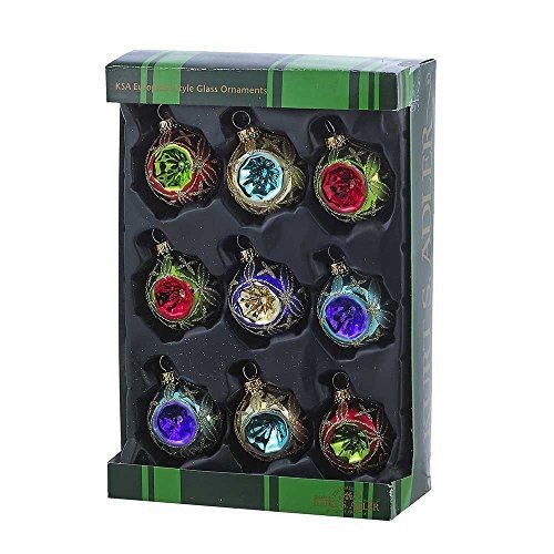 Colorful 9-Piece Glass Reflector Ornament Set