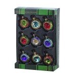 Colorful 9-Piece Glass Reflector Ornament Set