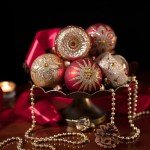 Elegant Red and Gold Christmas Ornament Set, 10ct