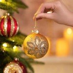 Elegant Red and Gold Christmas Ornament Set, 10ct