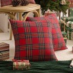 Christmas Tartan Throw Pillow Covers - Set of 2
