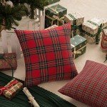 Christmas Tartan Throw Pillow Covers - Set of 2