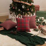 Christmas Tartan Throw Pillow Covers - Set of 2