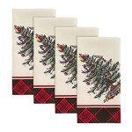 Spode Christmas Tree Tartan Napkin Set of 4