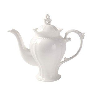 Elegant English Teapot in Ultra White Porcelain