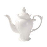 Elegant English Teapot in Ultra White Porcelain