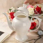 Elegant English Teapot in Ultra White Porcelain