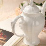 Elegant English Teapot in Ultra White Porcelain