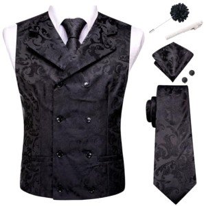 Classic Men's Double-Breasted Suit Vest Set